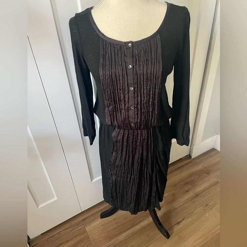 Anthropologie Graham & Spencer black long sleeve small dress classic preppy EUC